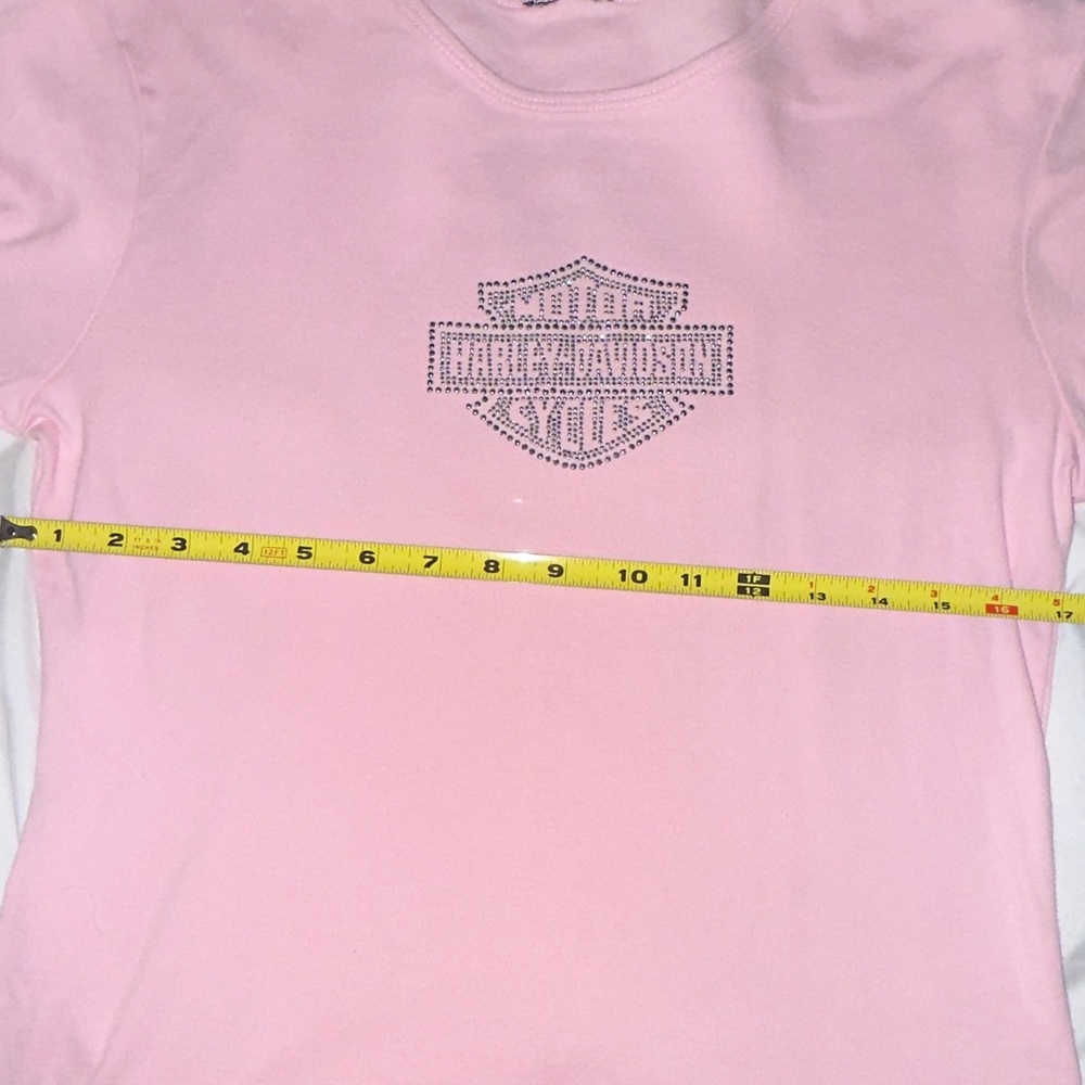 Harley-Davidson Pink T-Shirt with Silver Bling logo. - Picture 4 of 6
